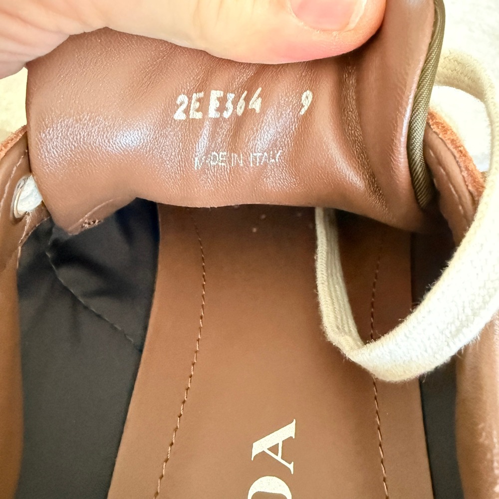 Prada Milano 2EE364 Men Brown/Green Suede Fabric Downtown Sneakers shoes UK 9 - Picture 7 of 16